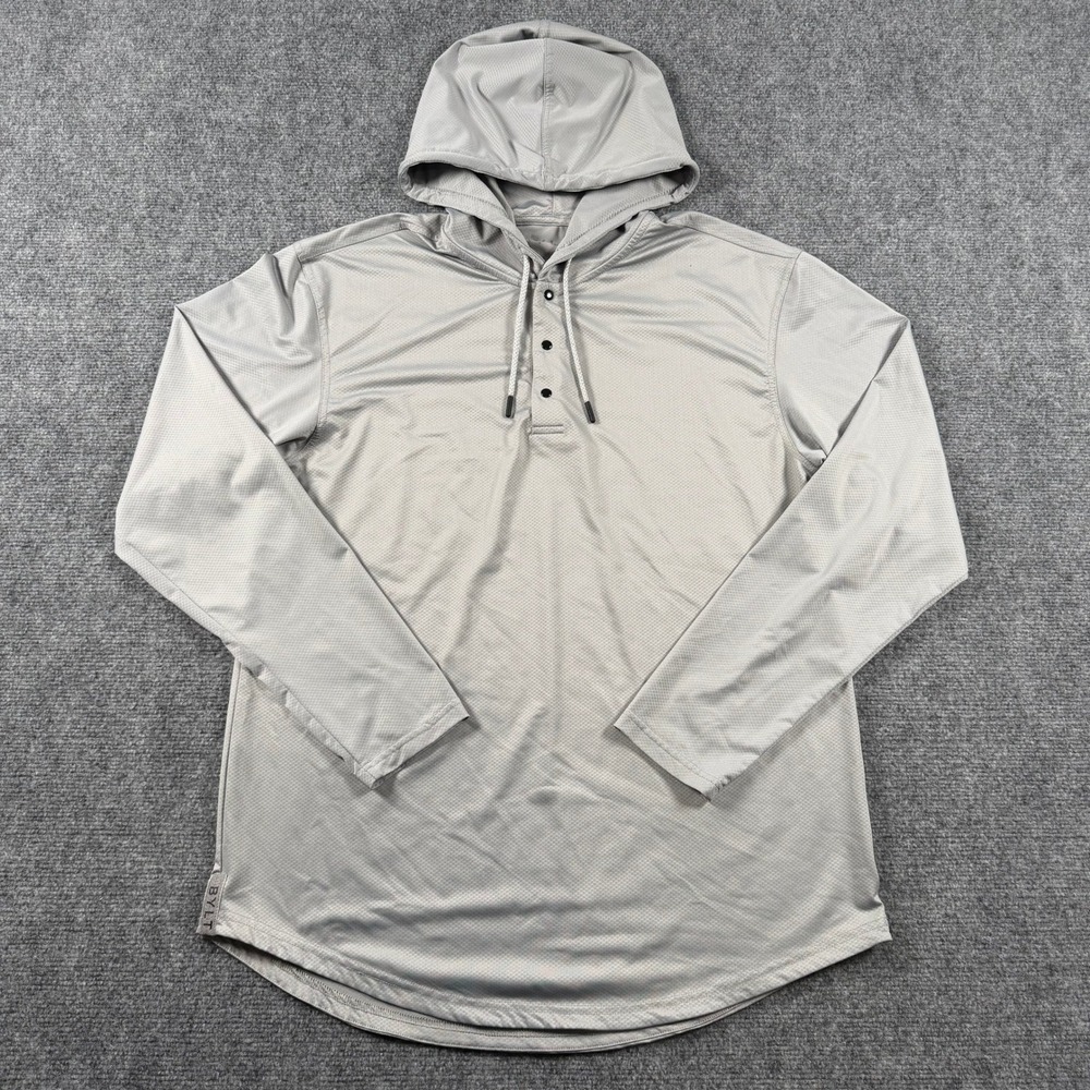 BYLT The Circuit Hoodie Mens Large Gray Henley Pullover Activewear Shirt
